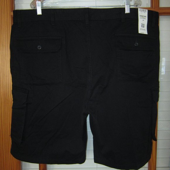 Signature by Levi's Cargo 10" Shorts Men's 44 NEW Black 100% Cotton - Picture 2 of 6